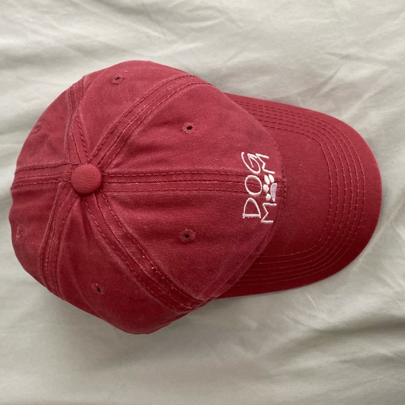 DOG MOM - distress red baseball hat. - Picture 3 of 5